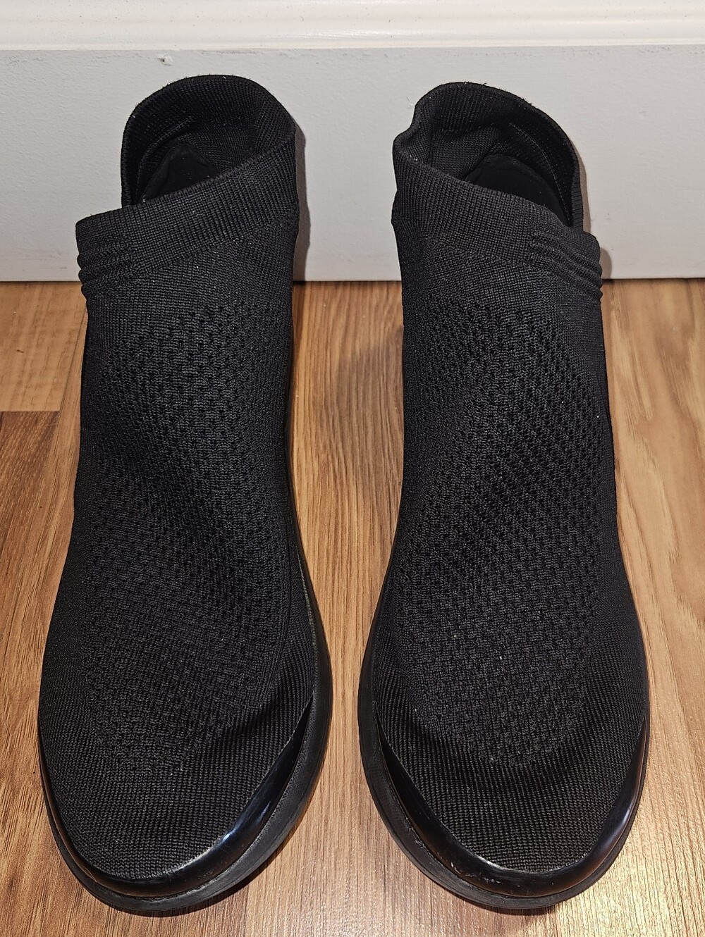 Bzees Black Knit Slip-On Ankle Booties